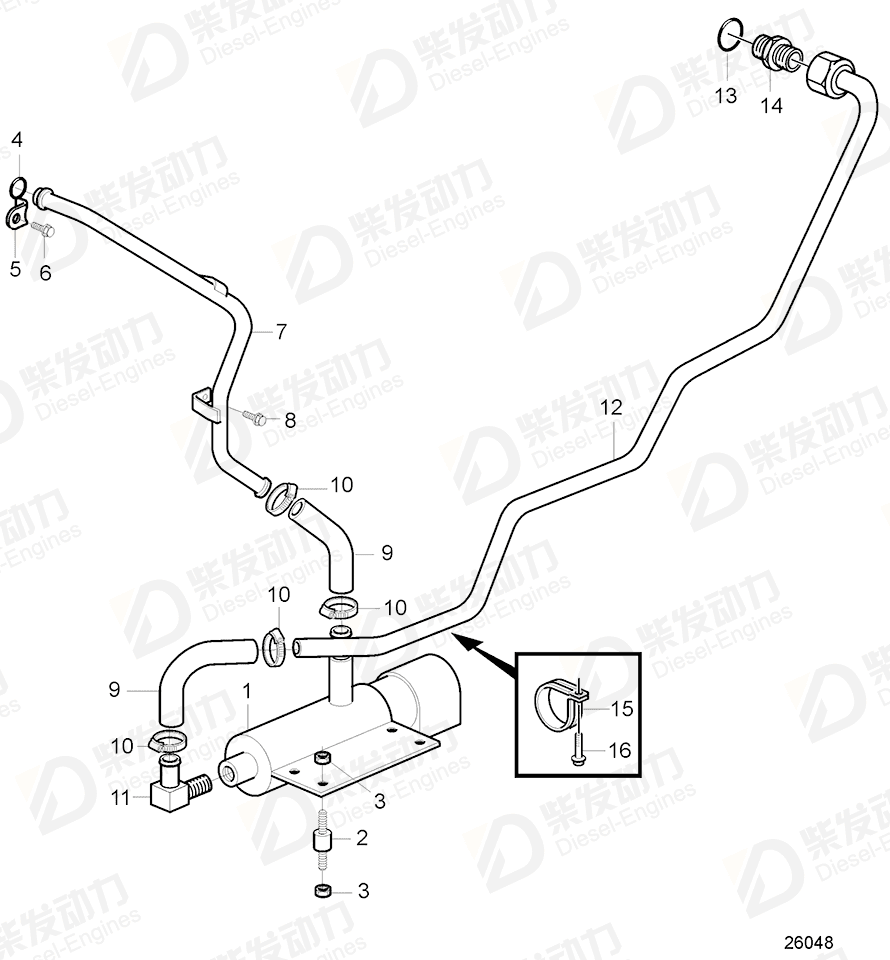 VOLVO Pipe 3884765 Drawing